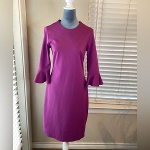 Banana Republic Purple Flounce Sleeve Ponte Dress Size 4